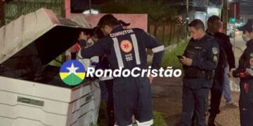 Corpo de homem é encontrado dentro de lixeira na frente de Batalhão da Polícia em Porto Velho