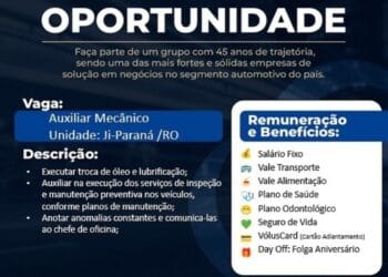 JI-PARANÁ: Auxiliar Mecânico