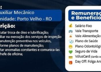 PORTO VELHO: Auxiliar Mecânico