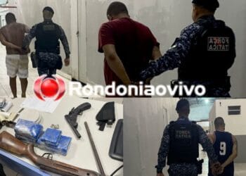 Três são presos com armas, drogas e roçadeira de trabalhador que foi torturado
