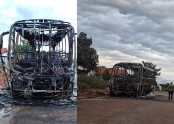 URGENTE: Ônibus da Eucatur e caminhão baú são incendiados