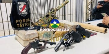 Trio é preso com submetralhadora e drogas em esconderijo de facção na capital