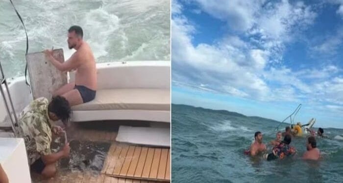 Lancha com 18 turistas afunda em Búzios; veja imagens