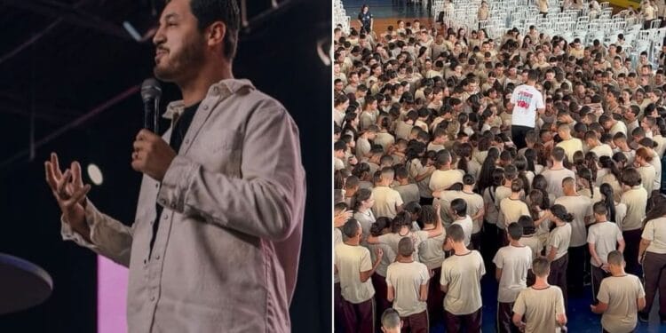 Policiais sentem o Espírito e não impedem culto com 278 conversões em escola