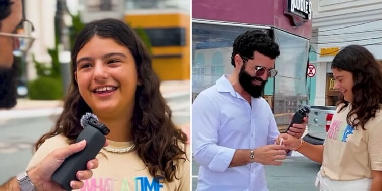 Menina de 10 anos vende pulseira na praia e ora por clientes: ‘Levo o amor de Jesus’