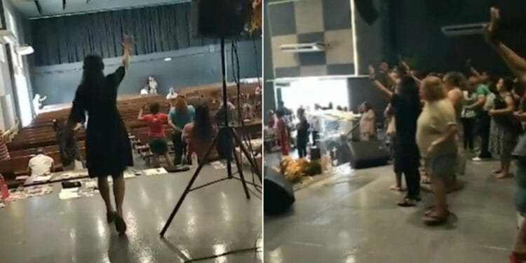 Homem invade igreja, faz idoso refém e fiéis clamam a Deus