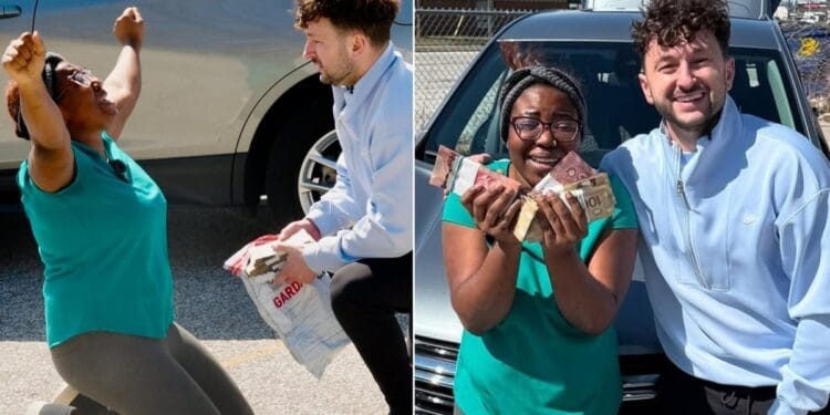 Mulher louva a Deus ao ganhar dinheiro na porta de casa: “Ele ouviu quando chorei”