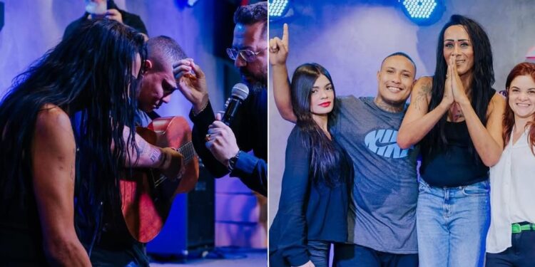 Travesti que viralizou em live de cantor vai à igreja: “Momento marcado por Deus”