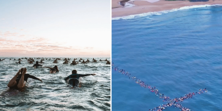 Surfistas formam cruz humana no mar da Austrália: “Ele ressuscitou!”