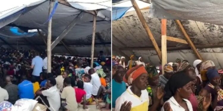 ciclone destrói templo e igreja improvisa tenda para cultuar