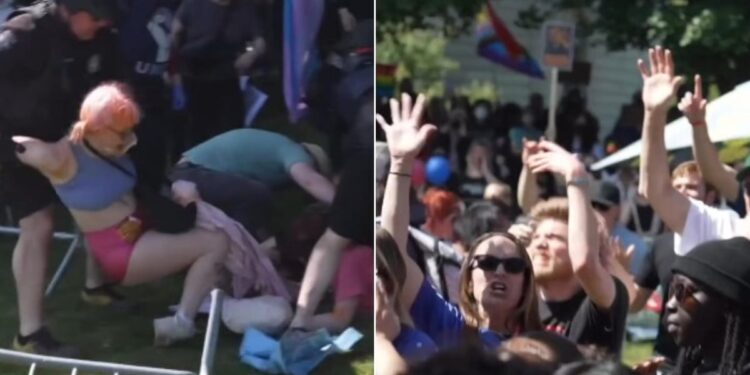 Manifestantes LGBT tentam impedir culto ao ar livre em parque nos EUA