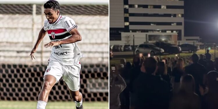 Jogador diagnosticado com morte cerebral acena para multidão que orava diante do hospital