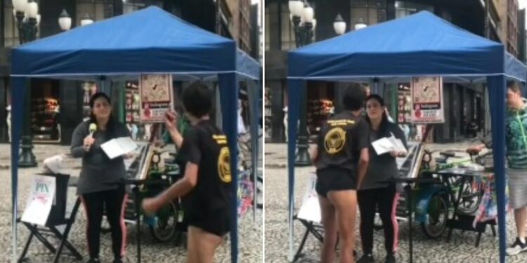 Homem cospe em rosto de pregadora de rua durante evangelismo em Curitiba
