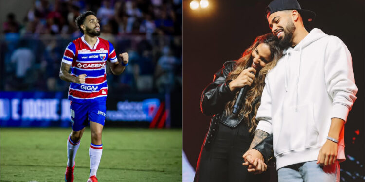 Noivo de Sarah Beatriz faz gol e exibe mensagem de fé