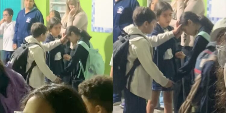 pai flagra crianças orando por sua filha e se emociona