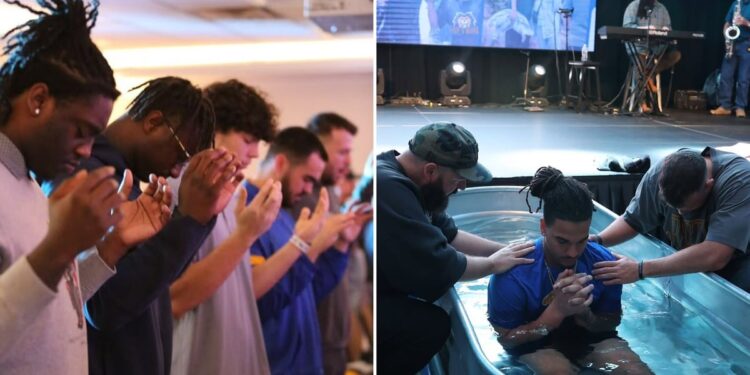 ‘Avivamento’: Jogadores universitários se rendem a Cristo e são batizados nos EUA