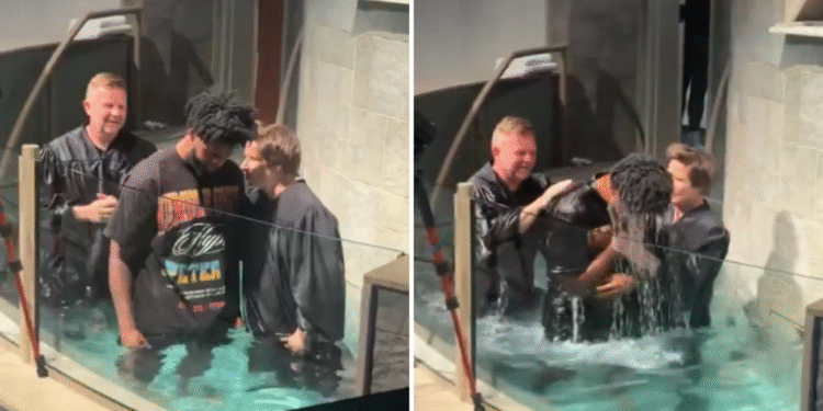 Jogador da NFL é batizado na igreja: “Obrigado, Senhor por este dia”