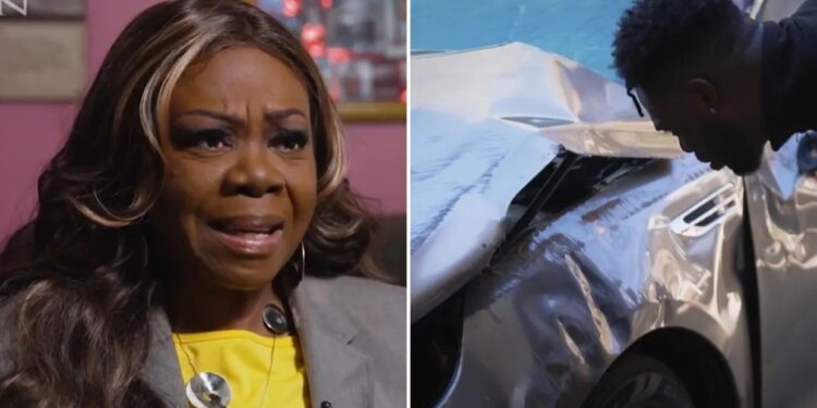 Mãe ora pelo filho na madrugada, enquanto ele capotava o carro