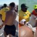 Paralítico é carregado por amigos para se batizar em praia nos EUA