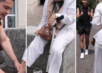 Muçulmana é curada e deixa bengala ao receber oração na rua