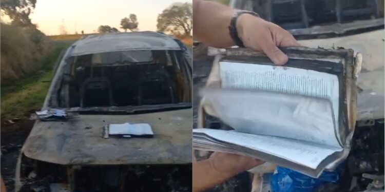 Bíblia permanece intacta após incêndio em veículo no Paraná