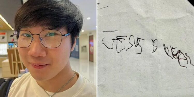 Antes de morrer, jovem desperta do coma e escreve ‘Jesus é real’