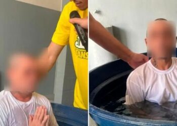 Missões Nacionais realiza batismo de 26 detentos em prisão do RN