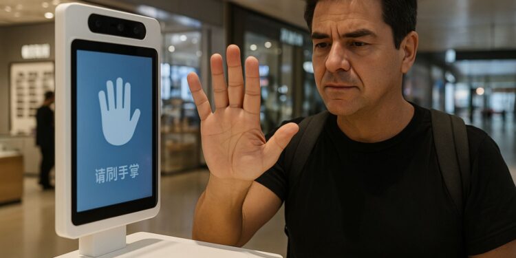 Na China, brasileiro se assusta com pagamento por chip na mão