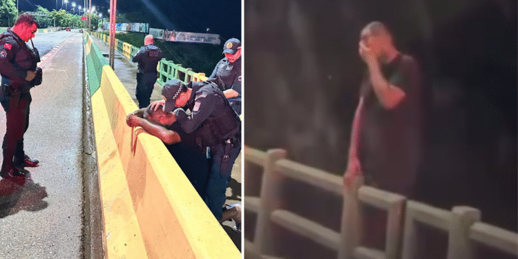 Policiais impedem suicídio e oram por homem em desespero