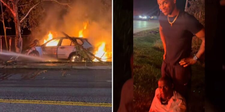 Jogador de futebol americano salva homem de acidente de carro nos EUA: ‘Jesus o protegeu’