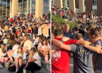 Centenas de estudantes oram por família de Charlie Kirk em universidade nos EUA