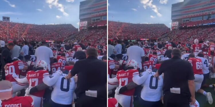 Times oponentes oram juntos após jogo de futebol americano: “A glória é de Jesus”