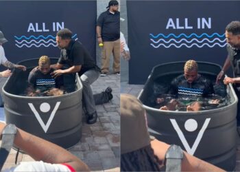 Noah Lyles, o homem mais rápido do mundo é batizado nas águas