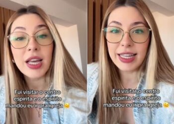 Entidade manda influenciadora deixar centro espírita e ir à igreja