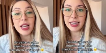 Entidade manda influenciadora deixar centro espírita e ir à igreja