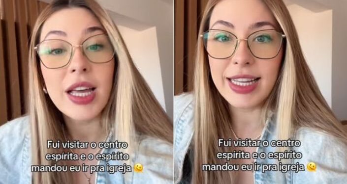 Entidade manda influenciadora deixar centro espírita e ir à igreja