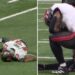 NFL: jogador lesionado recebe oração em campo de colega
