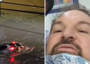 Homem é resgatado após carro ser engolido por cratera: ‘Sobrevivi por um milagre’