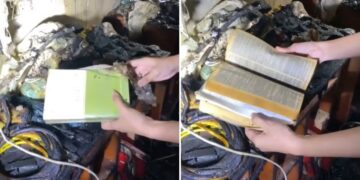 Família encontra Bíblia preservada após incêndio destruir casa nas Filipinas: “Milagre”