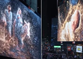 Nascimento de Jesus é exibido em outdoors da Times Square: “Cristo é a razão do Natal”