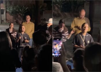 Tempestade adia show, mas Aline Barros canta acapella em praça