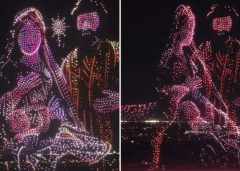 Nascimento de Jesus representado em show com 5 mil drones