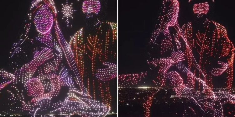 Nascimento de Jesus representado em show com 5 mil drones