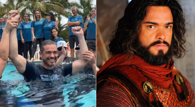 Sidney Sampaio, ator de novelas bíblicas, é batizado e declara: “Tudo se fez novo”