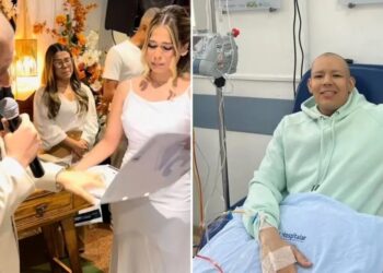 Fé em Deus: noivo revela cura o câncer ao abrir exame durante cerimônia de casamento