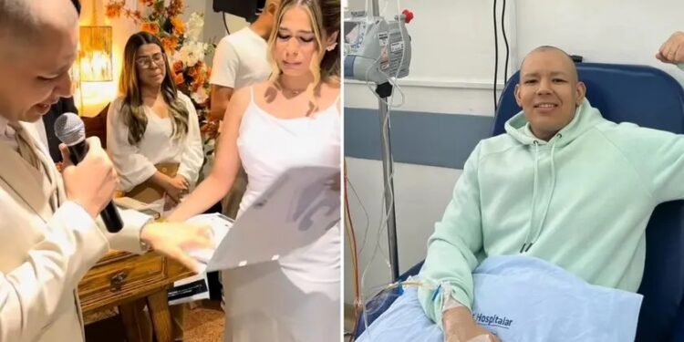 Fé em Deus: noivo revela cura o câncer ao abrir exame durante cerimônia de casamento