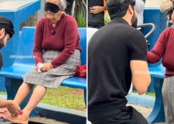 Cristão doa dinheiro e lava os pés de idosa que vendia sorvetes nas ruas: “Deus a ouviu”
