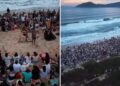 Culto ao amanhecer reúne cerca de 5 mil pessoas em praia de SC: “Vivemos um mover de Deus”