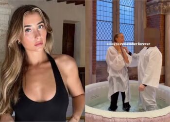 Influenciadora que dormiu com mil homens é batizada nas águas