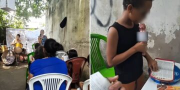 Crianças inspiram ao louvar e pregar em culto improvisado no quintal